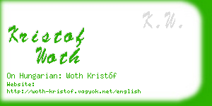 kristof woth business card